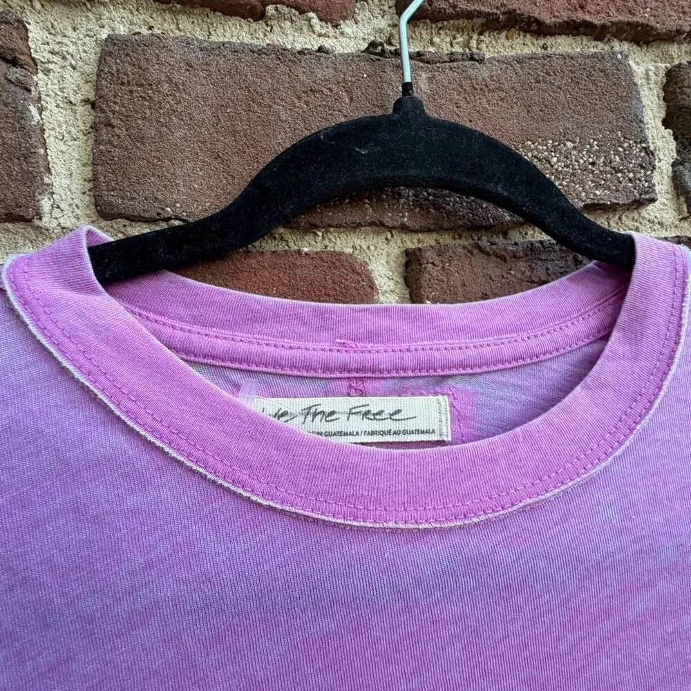 Free People X We The Free Vella Pocket Burnout Oversized Tee pink XS NEW